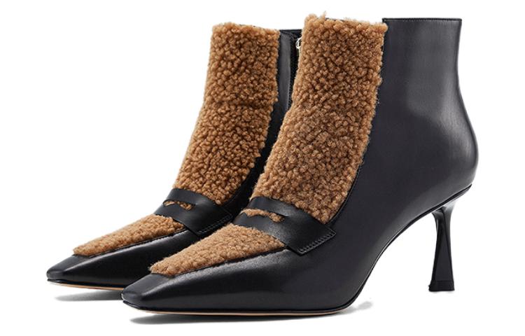 NINE WEST Черно-коричневые женские ботильоны на каблуке 7,5 см, цвет Black Brown — фото 3