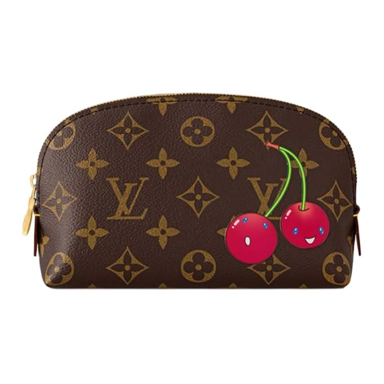 

LOUIS VUITTON Косметичка Takashi Murakami Cherry с коричневым монограммным принтом