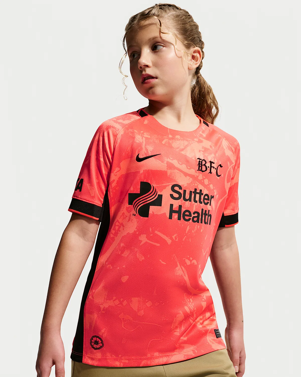 Детская Nike Dri-FIT NWSL Replica Jersey Bay FC Stadium Away, Rush Coral