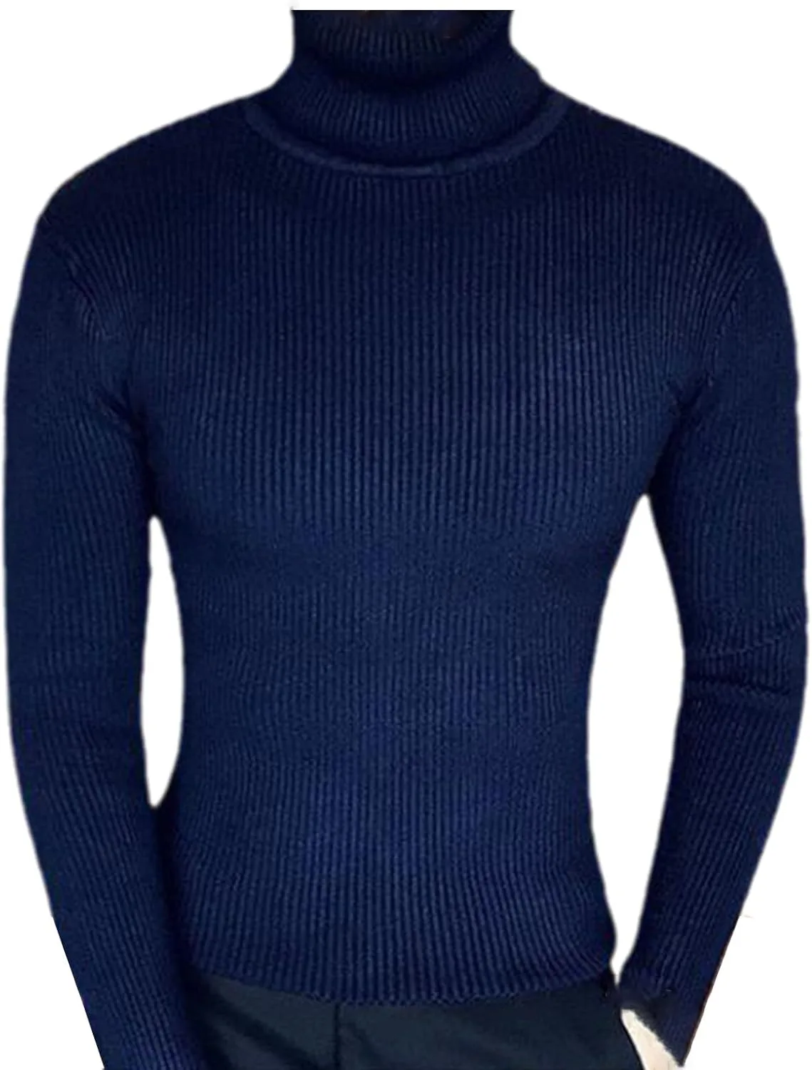 

Мужской свитер водолазка HOURVNEI осенне-зимний slim fit черный вязаный