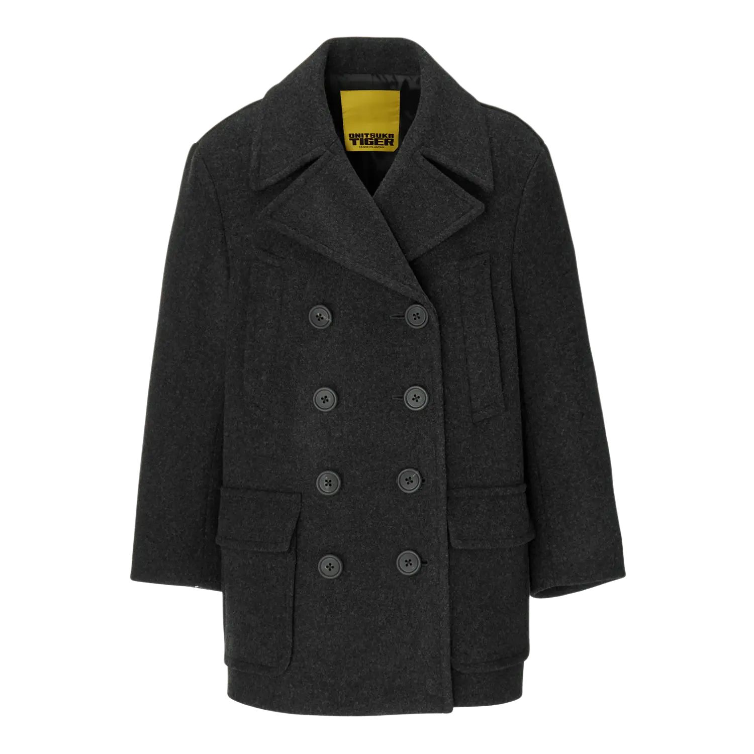 

Onitsuka Tiger Женское пальто серого цвета с утолщенными лацканами