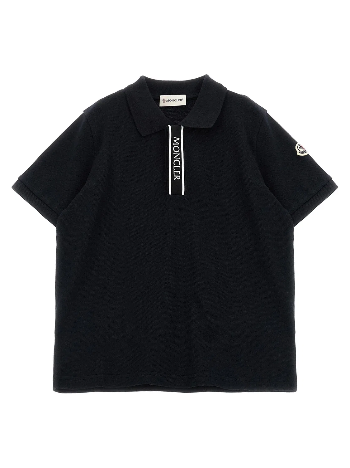 Рубашка-поло с логотипом Moncler Enfant, черный