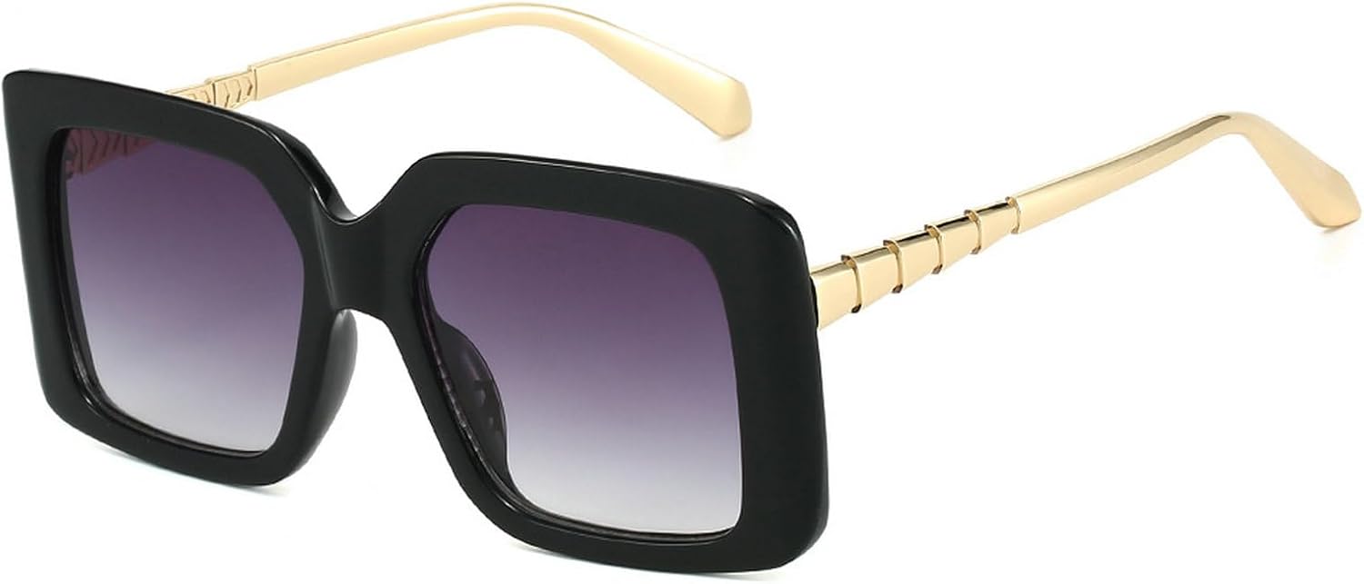 

Квадратные солнцезащитные очки для женщин, солнцезащитные очки с градиентными линзами, винтажная металлическая оправа, современная мода, женские солнцезащитные очки mincl, Black