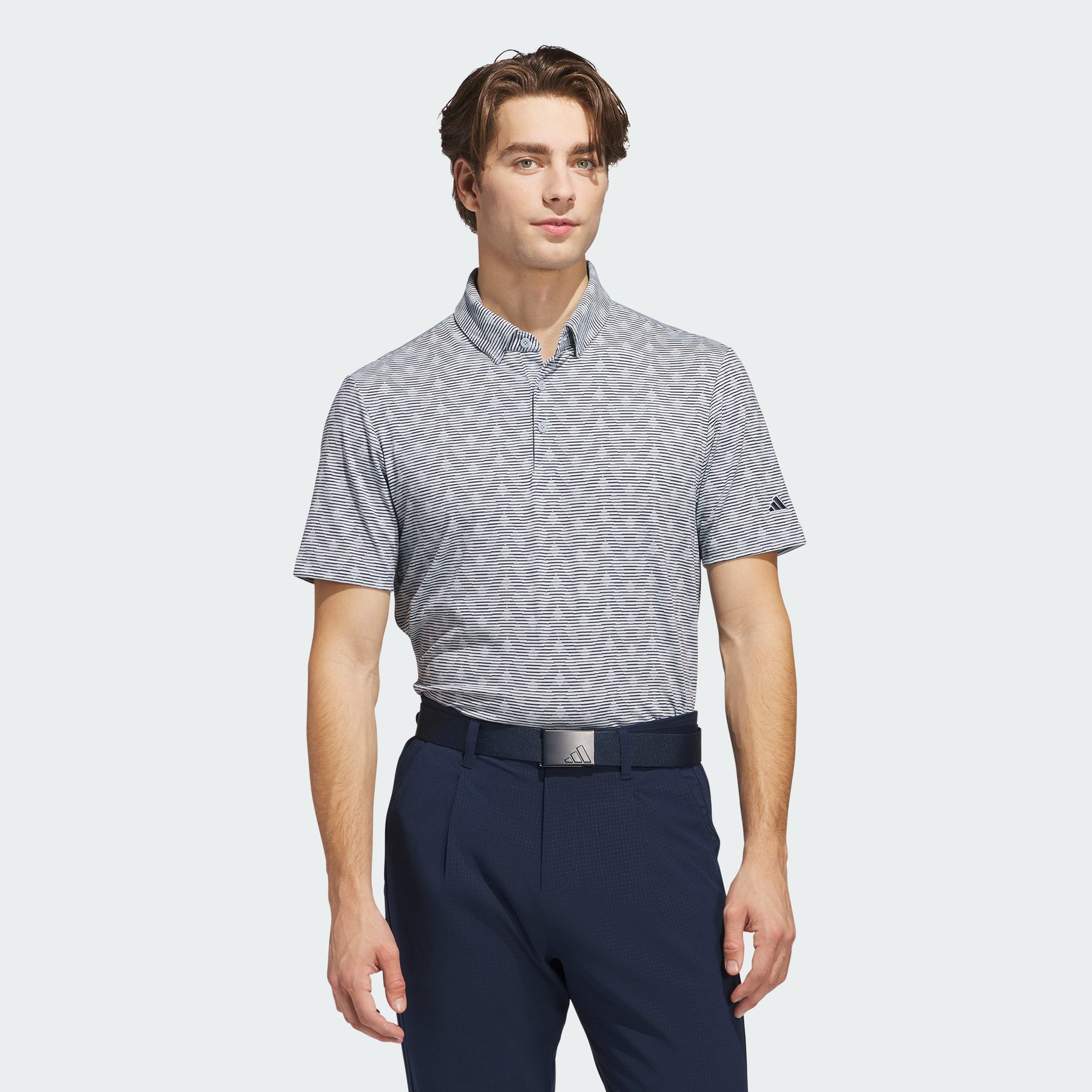 

Рубашка-Поло Go-To с принтом в полоску Adidas, grey three mel/black