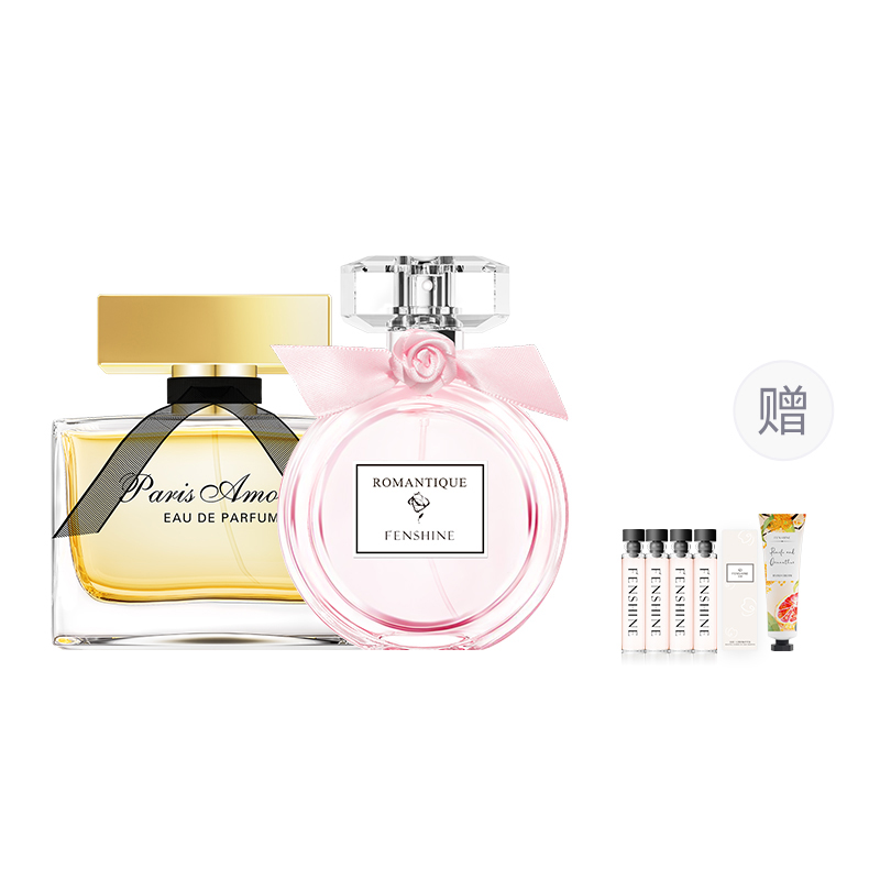 Parisian Romance Dream женский парфюмерный набор Eau De Parfum EDP пион роза цветочный аромат 50мл*2 FENSHINE, 50ml+50ml shopping bag included — фото 2