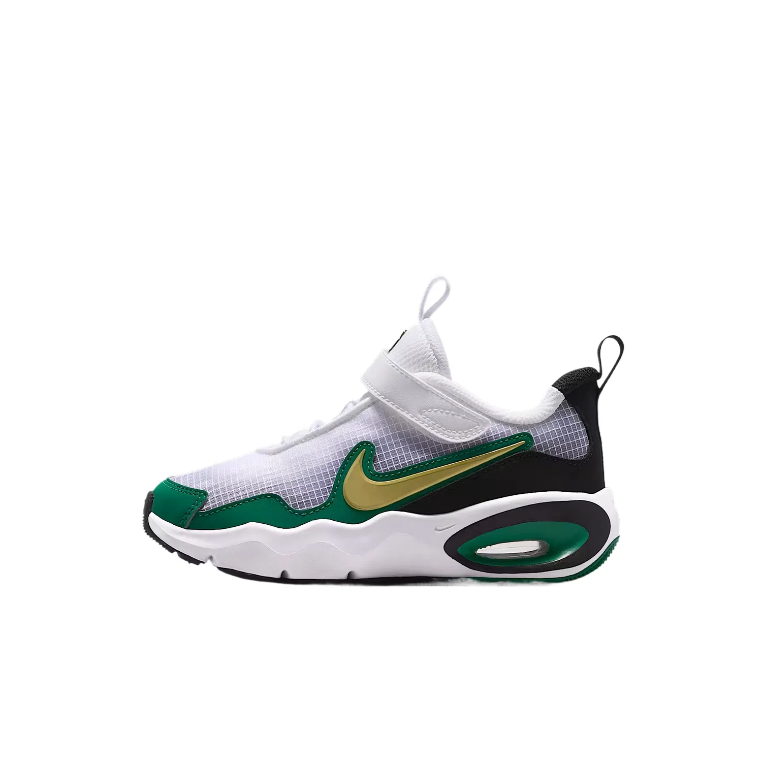 Кроссовки детские Air Max Nova Cushioning Breathable Support Low top Casual Shoes Kids' Nike, White/Peacock Green/Black/Gold