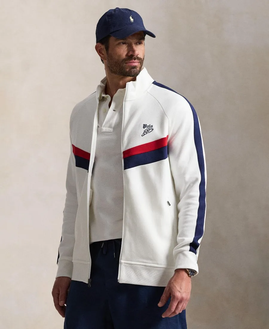 Мужская спортивная куртка из двойной вязки больших размеров Polo Ralph Lauren, белый