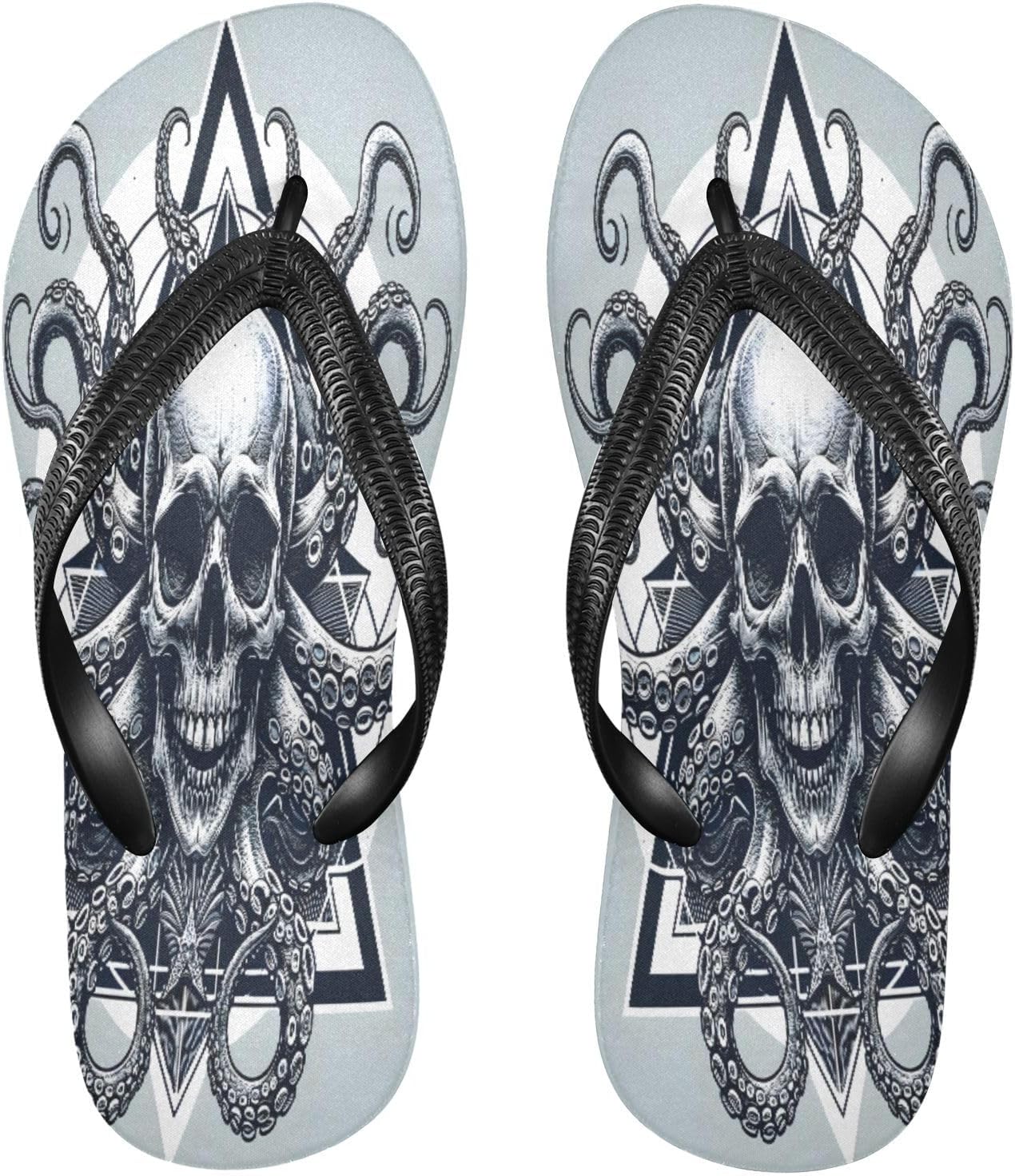 

Женские и мужские шлепанцы с готическим черепом и цветами, женские тапочки, мужские сандалии, шлепанцы для душа, летние нескользящие шлепанцы для плавания, пляжа и ванной Mnsruu, Skull I8129