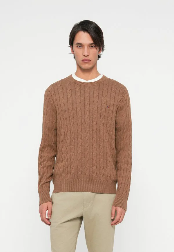 Свитер с вышивкой флага и косами Tommy Hilfiger, Highland Khaki