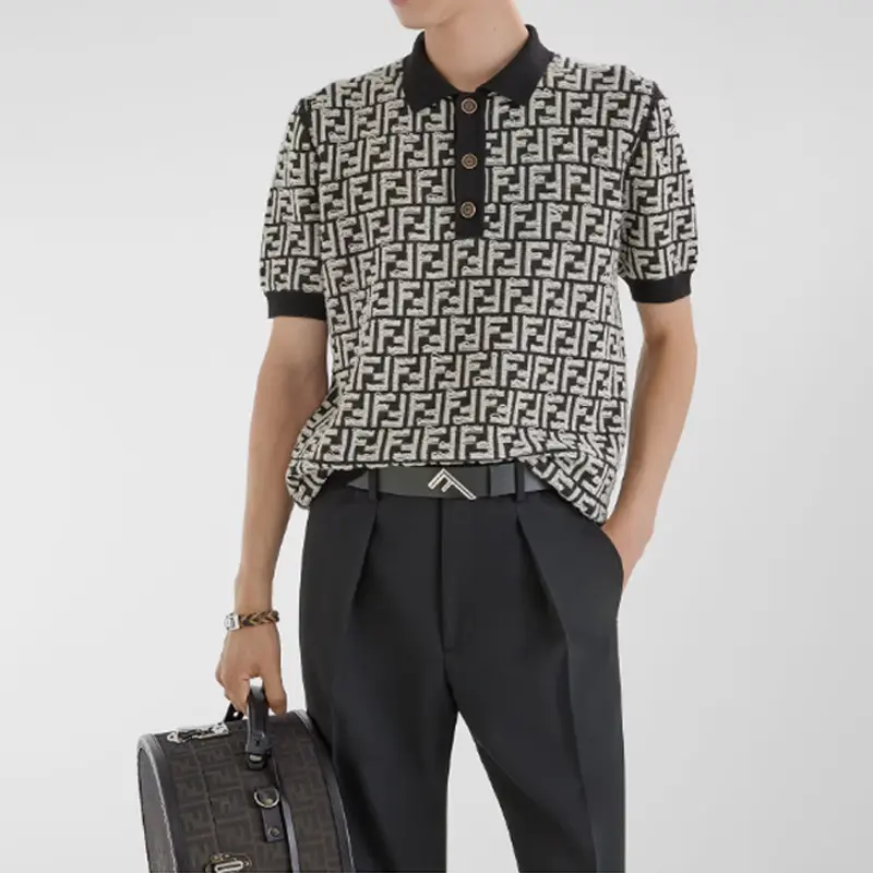 FENDI Мужской ремень из телячьей кожи черный шириной 3.5 см, Black — фото 4