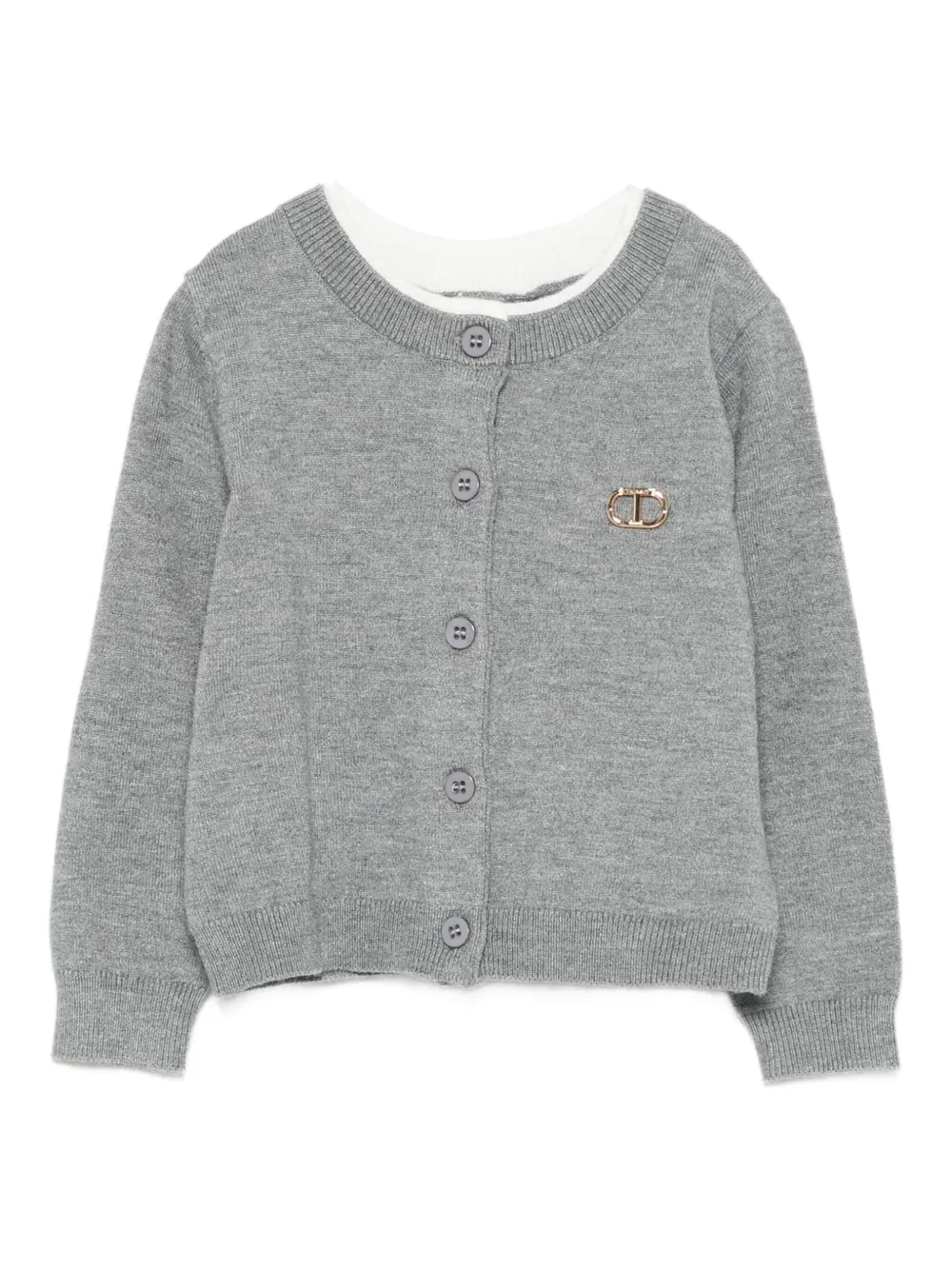 

Кардиган с нашивкой-логотипом Twinset Kids, серый