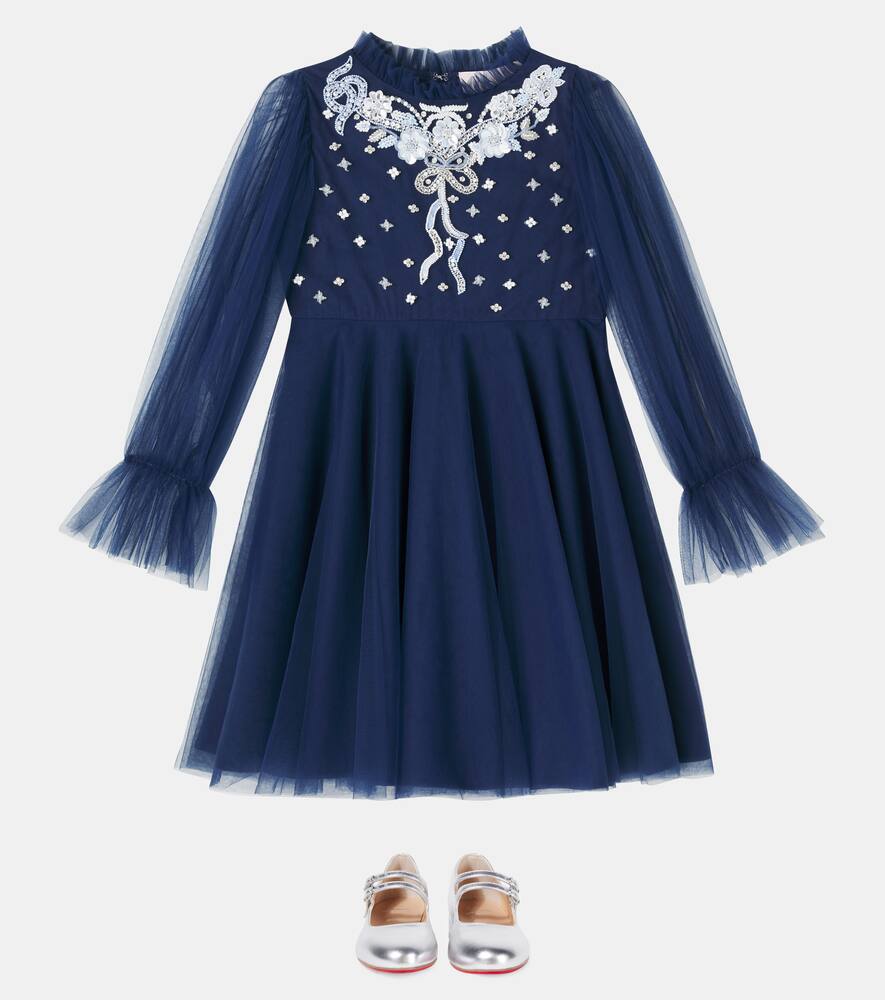Платье из тюля с отделкой из розовых лент Tutu Du Monde, Patriot Blue — фото 2