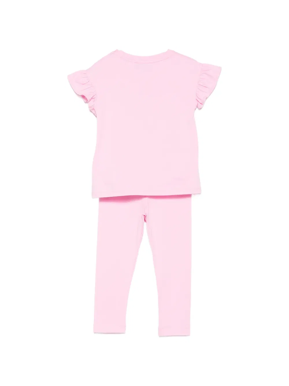 Комплект из леггинсов с оборками и рисунком в виде плюшевого мишки Moschino Kids, розовый — фото 2