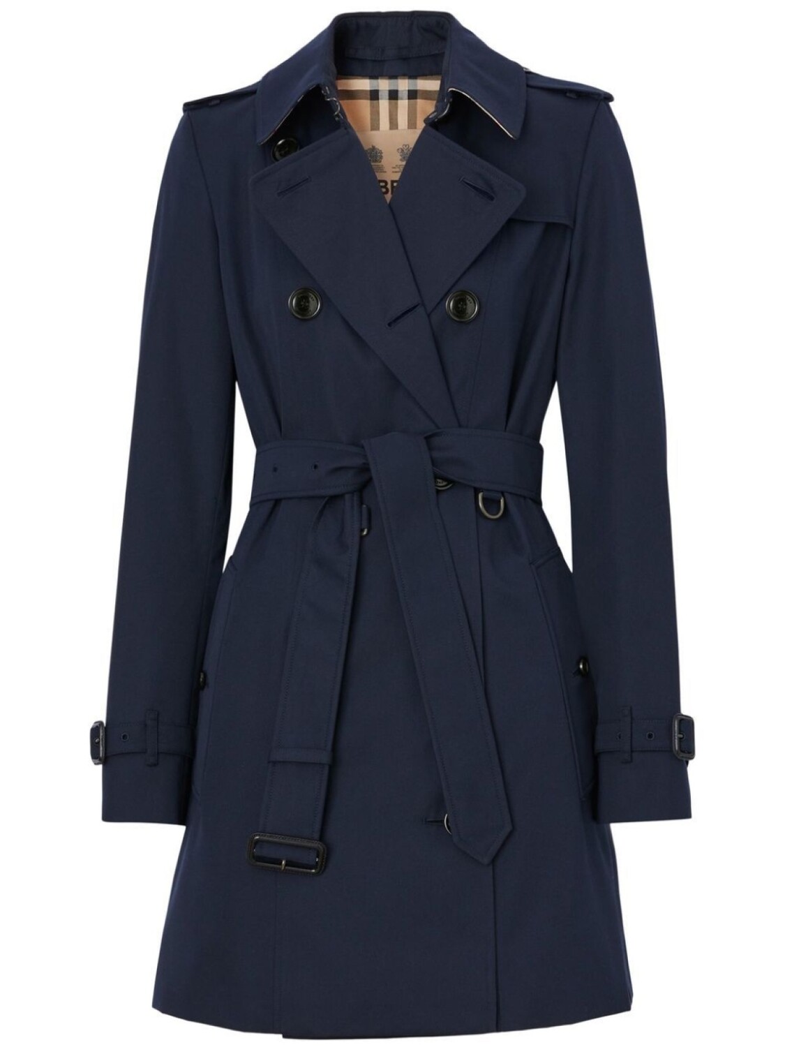 

Burberry тренч The Short Chelsea Heritage с поясом, синий