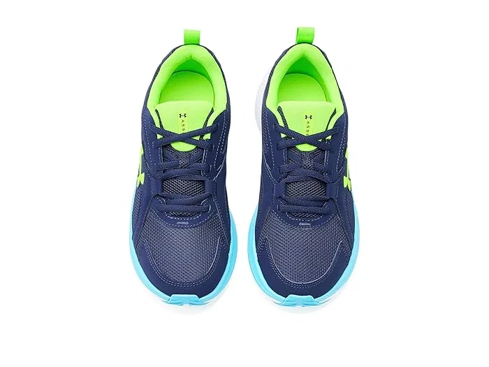 Кроссовки Charged Assert 11 Under Armour Kids, Midnight Navy/Blue Blur/Hyper Green — фото 3