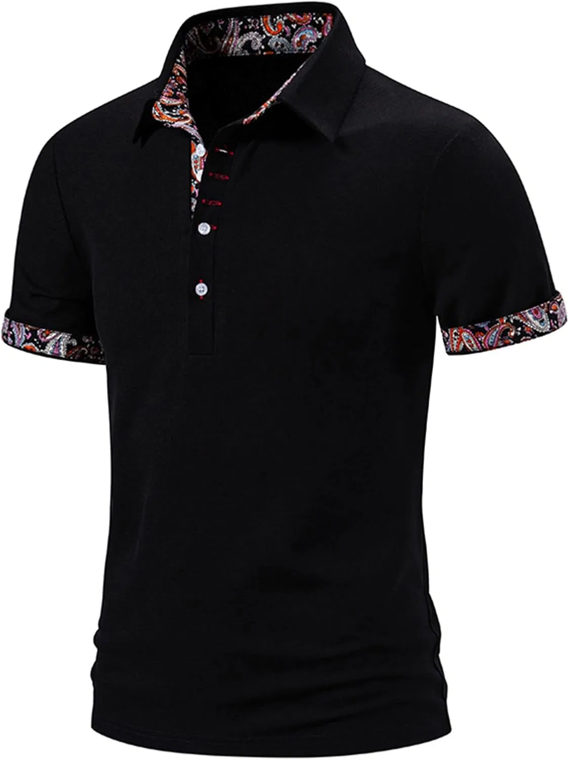 Мужское поло с коротким рукавом, влагоотводящее, Athletic Collar, Black