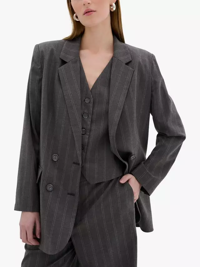 

Блейзер MY ESSENTIAL WARDROBE Tito Double Breasted Stripe, серый
