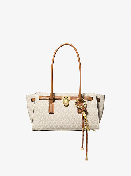 

Небольшая сумка Hamilton Moderne с фирменным логотипом Michael Kors, Vanilla/Acorn