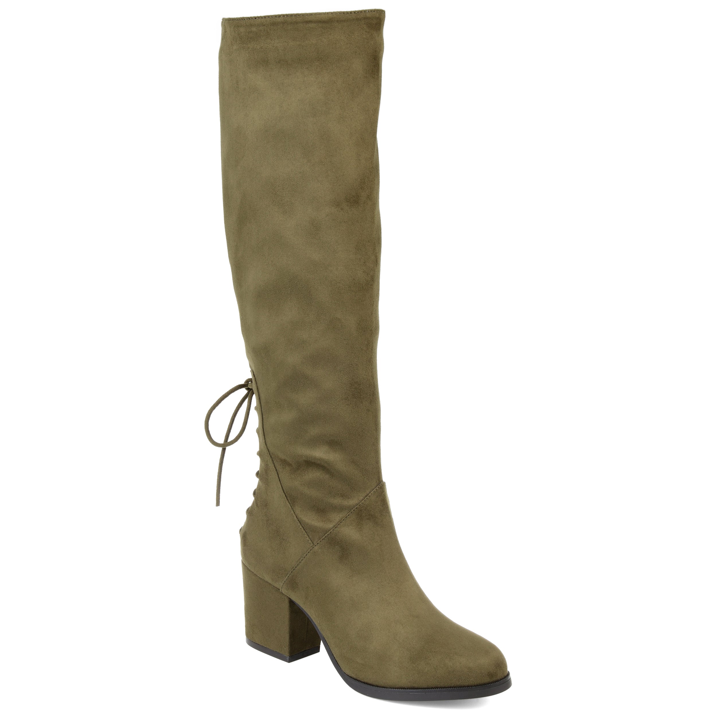 Женские сапоги Leeda Tru Comfort из коллекции Journee с блочным каблуком и пенопластовым покрытием до колена, оливковый