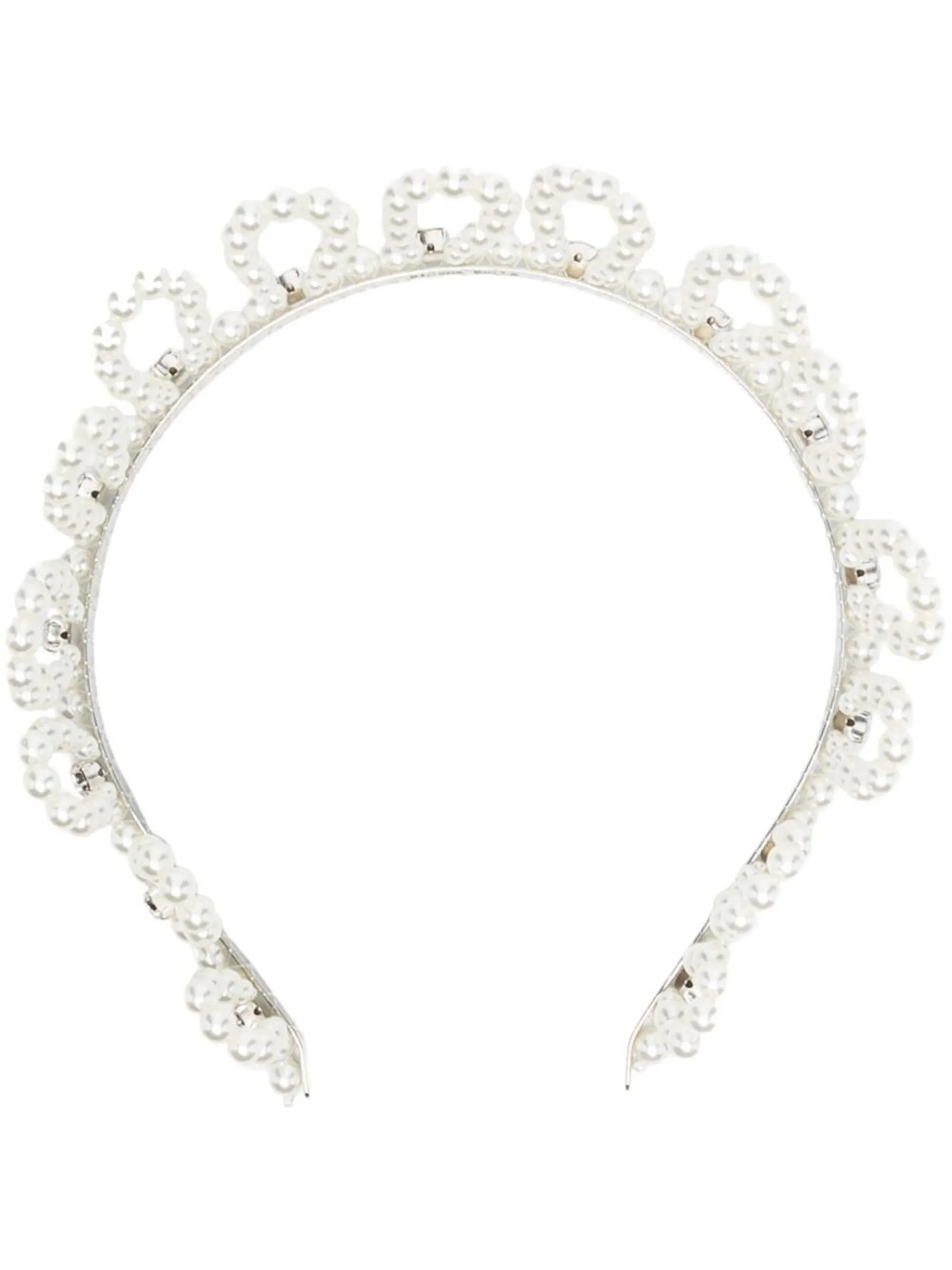 

Ободок с искусственным жемчугом и кристаллами Simone Rocha, белый