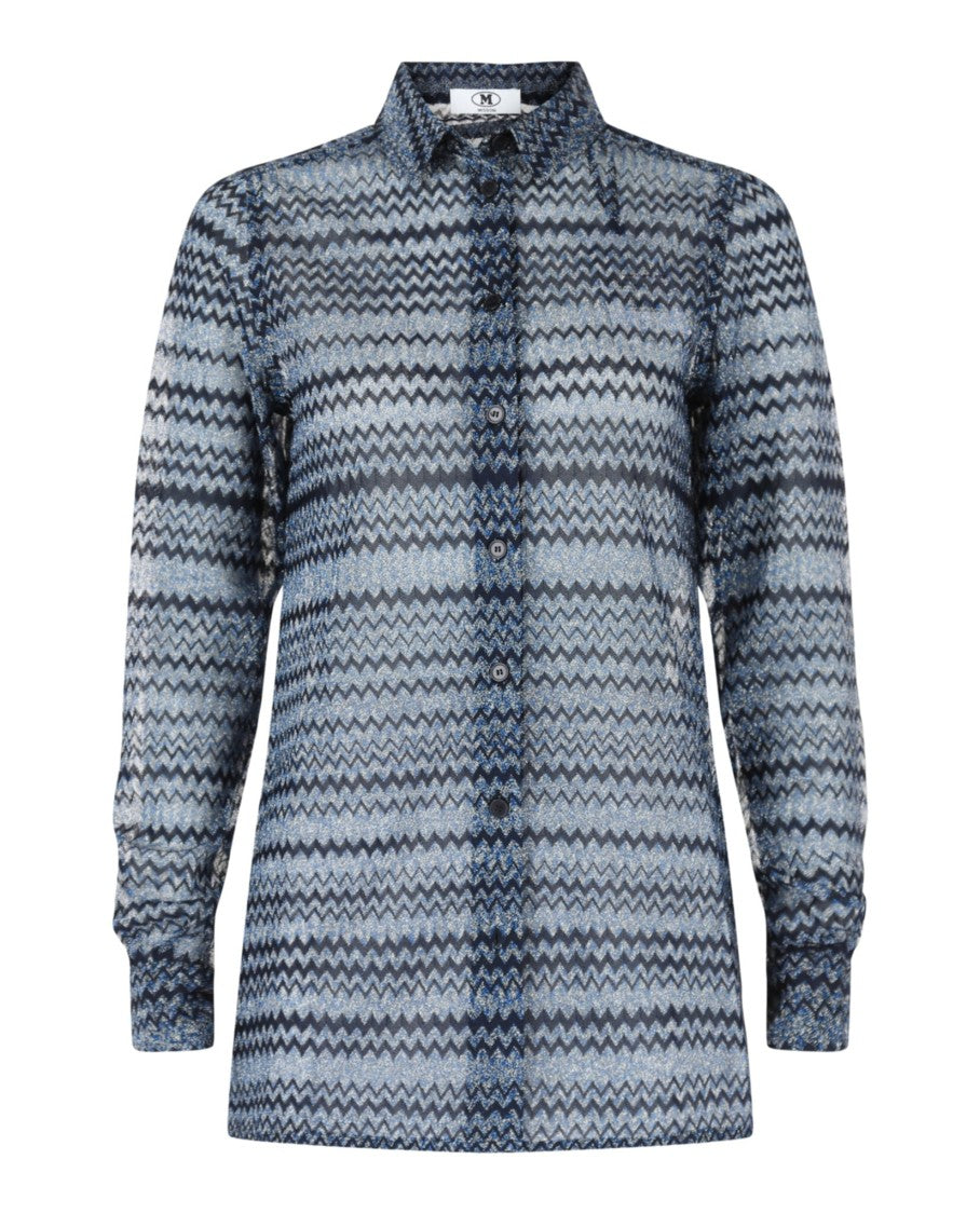 

Рубашка с фирменным зигзагообразным узором M Missoni, синий
