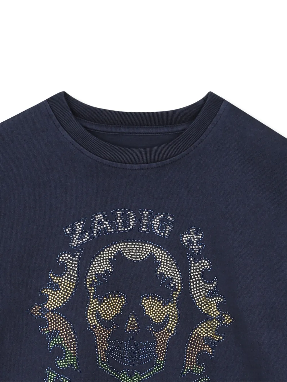 Футболка с декором Skull Zadig & Voltaire Kids, синий — фото 3