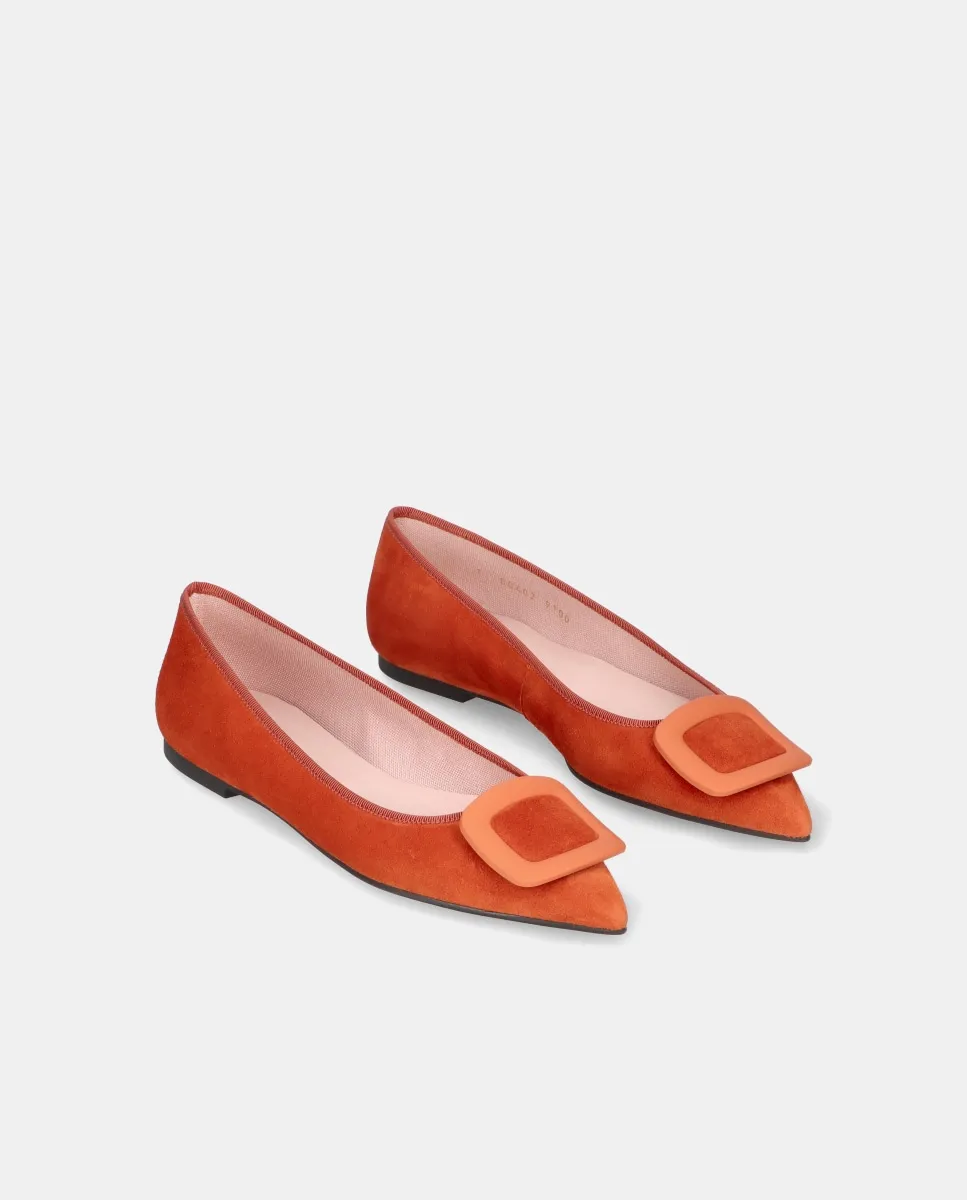 Женские балетки из мягкой замши с пряжкой Pretty Ballerinas, оранжевый — фото 3