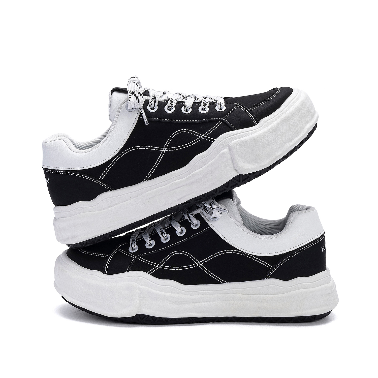 HUANQIU Кроссовки для скейтбординга мужские PU Lightweight Coverage Low top Black — фото 4