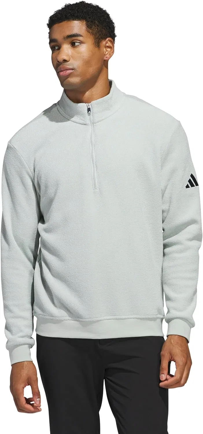 Толстовка Adidas Ultimate365 с четвертью молнией из махровой ткани, серебряный