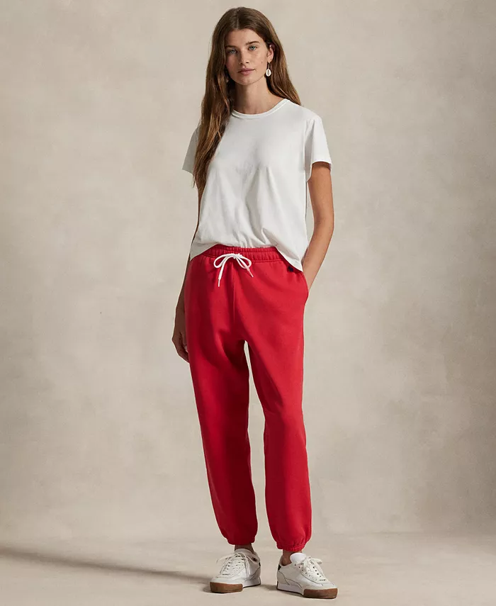 

Женские флисовые спортивные брюки на завязках Polo Ralph Lauren, красный