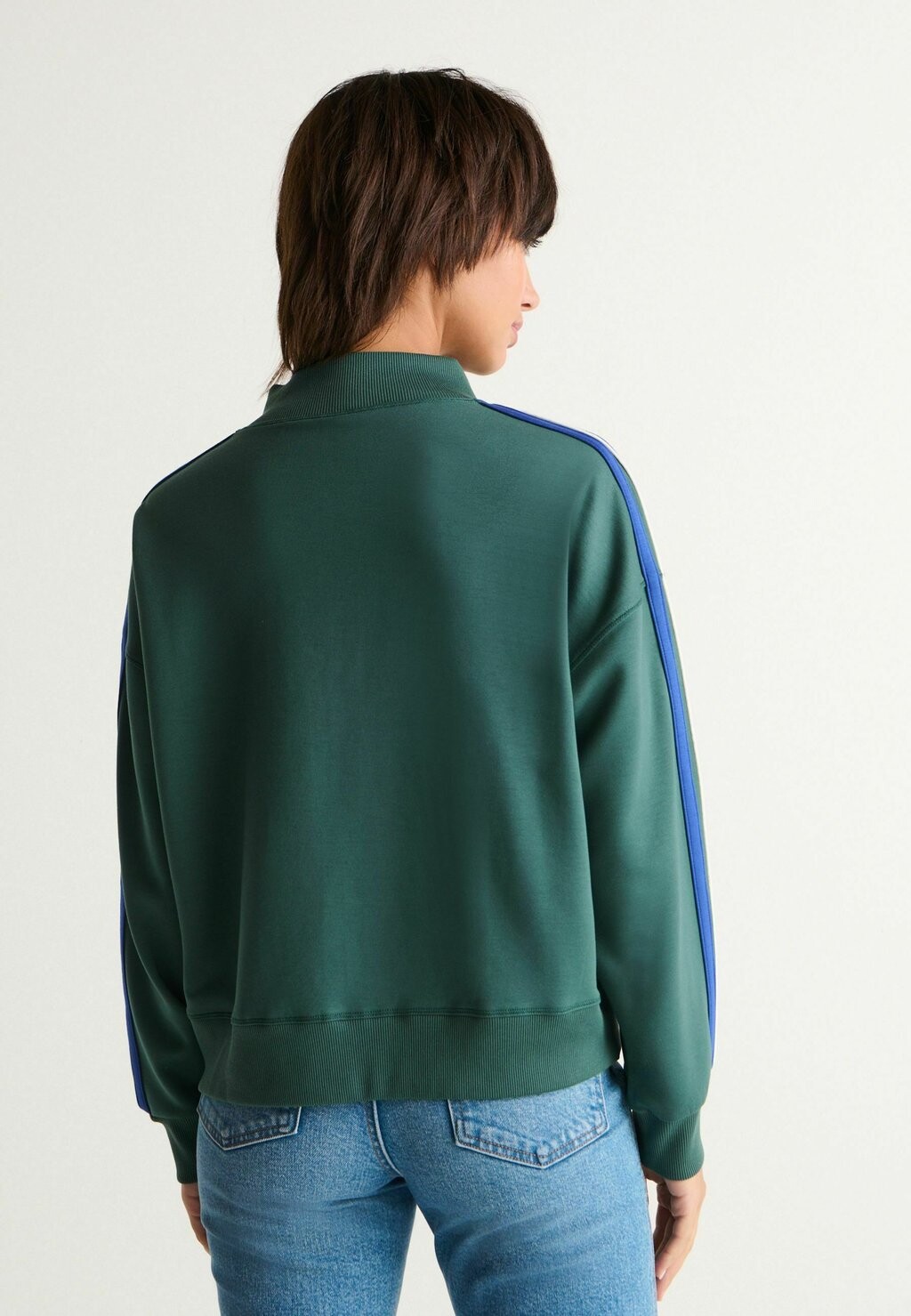 

Толстовка на молнии Slinky Side Stripe High Funnel Neck Next, лесной зеленый