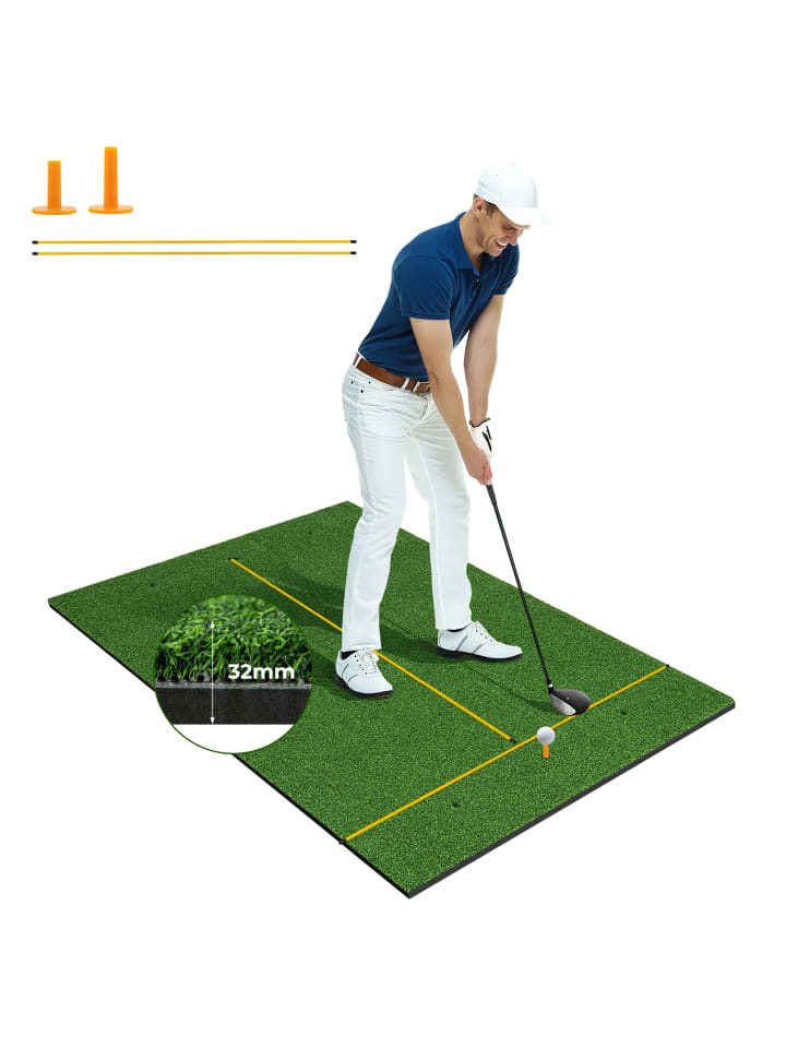 

COSTWAY Тренировочный коврик для гольфа 152х92 см, толщина 32 мм, зеленый