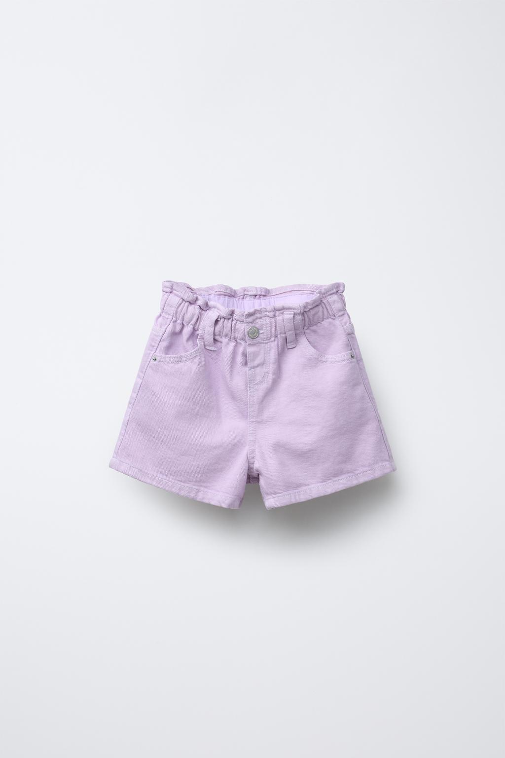 

Удобные шорты-бермуды из саржевого бумажного пакета ZARA, цвет Mauve
