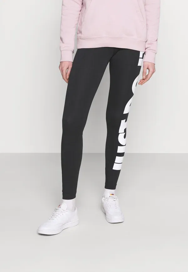 Штаны Nike Sportswear W nsw essntl lggng jdi hw leggings, черный/(белый)