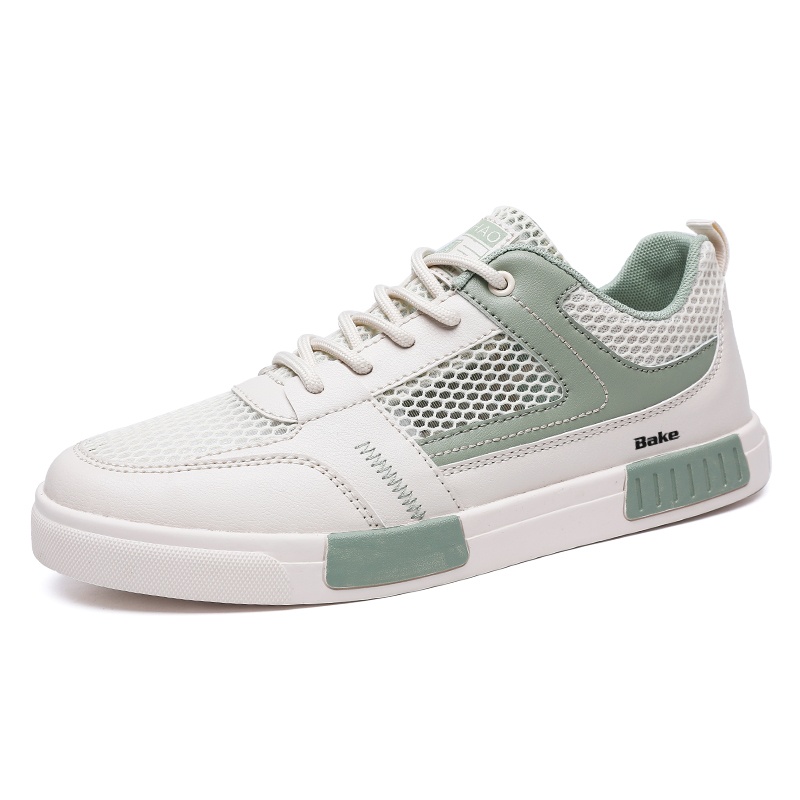 

BAKE Скользоустойчивые легкие дышащие низкие скейтерские кроссовки мужские светло-зеленые, цвет Light Green