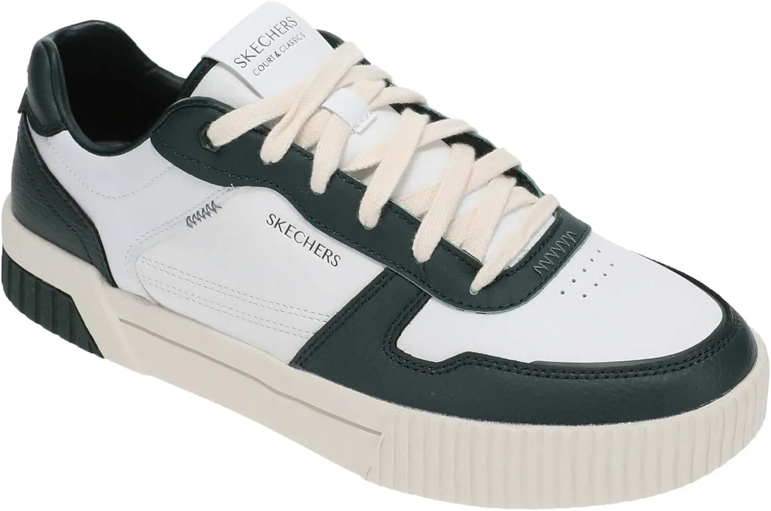 Мужские кроссовки Skechers Jade Strane, White Green Duraleather Trim