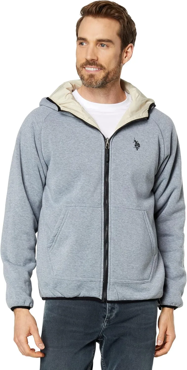 U.S. Polo Assn. мужская Reversible Softshell to Fleece Hoodie — фото 3