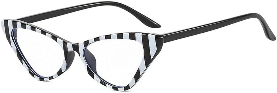 

Модные солнцезащитные очки «кошачий глаз» для женщин, защита от УФ-излучения UV400, прозрачные линзы, стильная оправа для мужчин, черные с белыми полосками HVTVTLA, Striped Clear