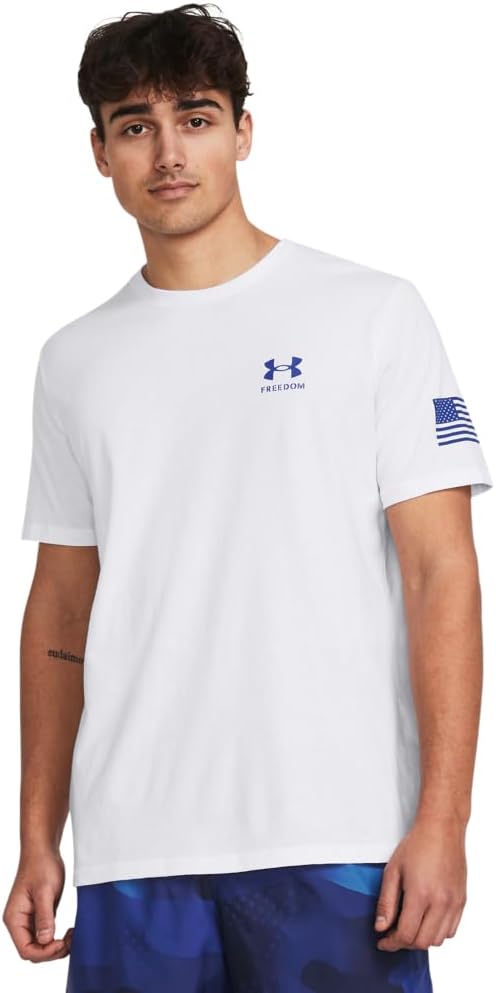 

Футболка с коротким рукавом Under Armour Freedom Graphic, (100) White/Team Royal, Белый, Футболка с коротким рукавом Under Armour Freedom Graphic, (100) White/Team Royal