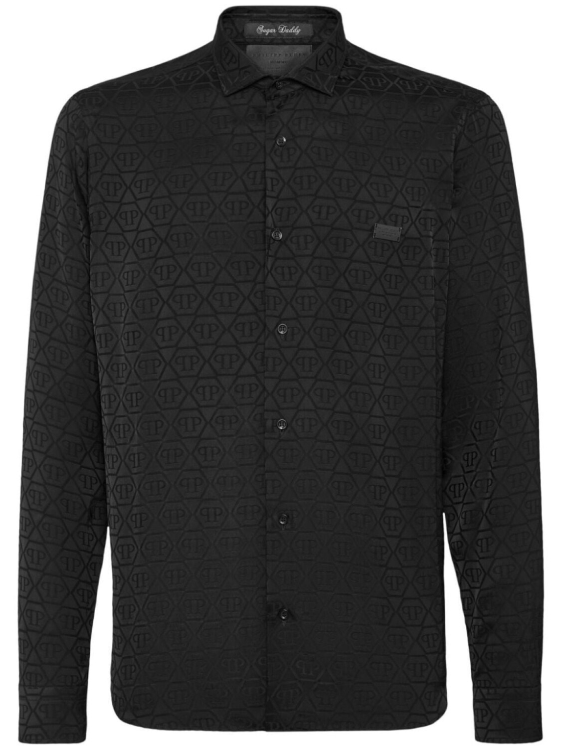 

Philipp Plein жаккардовая рубашка с монограммой, черный