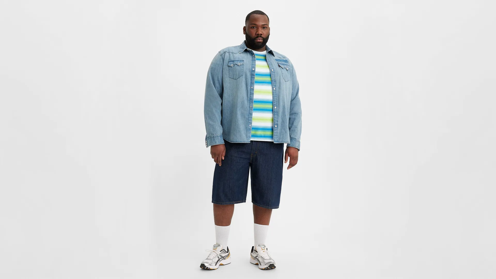 

469 свободные мужские шорты 12,5 дюймов (большие и высокие) Levi's, цвет Lazy Short - Dark Wash