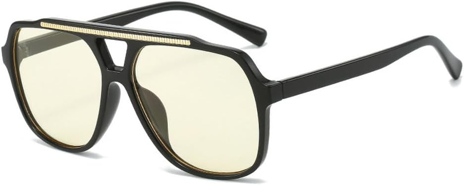 

Женские солнцезащитные очки с двойной перемычкой, модные очки с прозрачными линзами с градиентом цвета "океан", солнцезащитные очки UV400 для мужчин HVTVTLA, Black Yellow