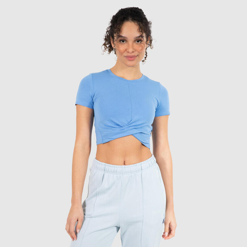 

Женская укороченная футболка Rio синяя для спорта и отдыха SMILODOX, цвет blau