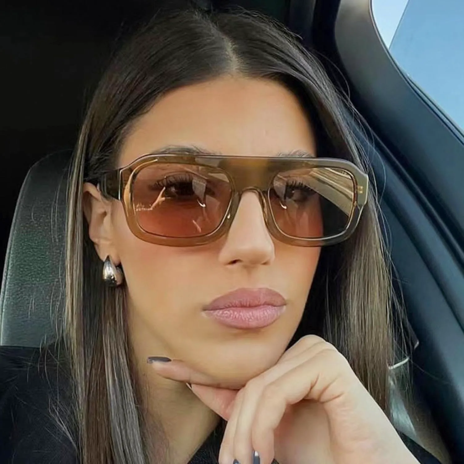 

Солнцезащитные очки с защитой от УФ-излучения UV400 | Большая оправа | Для женщин и мужчин | Для занятий спортом на открытом воздухе и вождения DSVIGF, Brown