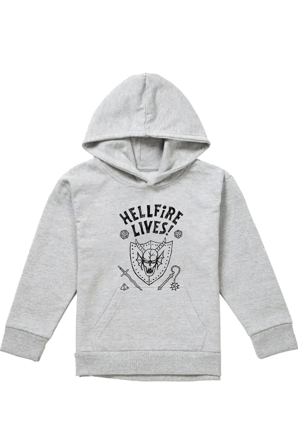 Худи детское Stranger Things Hellfire Graduation, светло-серый