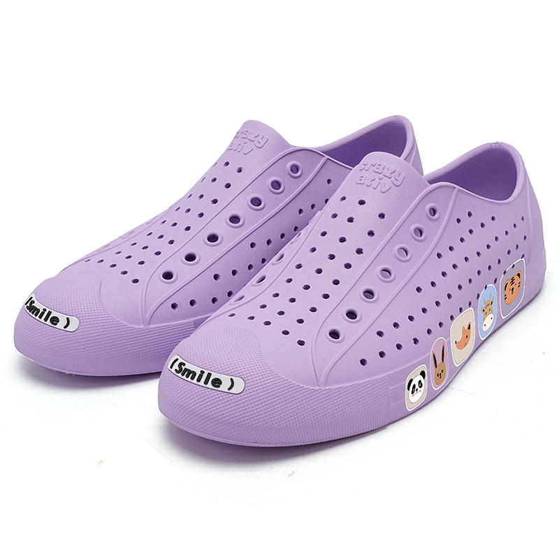 CRAZY ATIV Кроксы пляжные унисекс Tofu Cubes, фиолетовые, с открытой улыбкой, цвет Tofu Cubes, Purple, Open-Ended Smile — фото 2