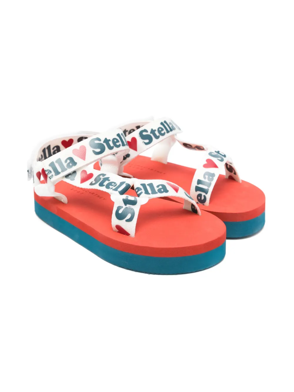 

Сандалии с тисненым логотипом Stella McCartney Kids, белый