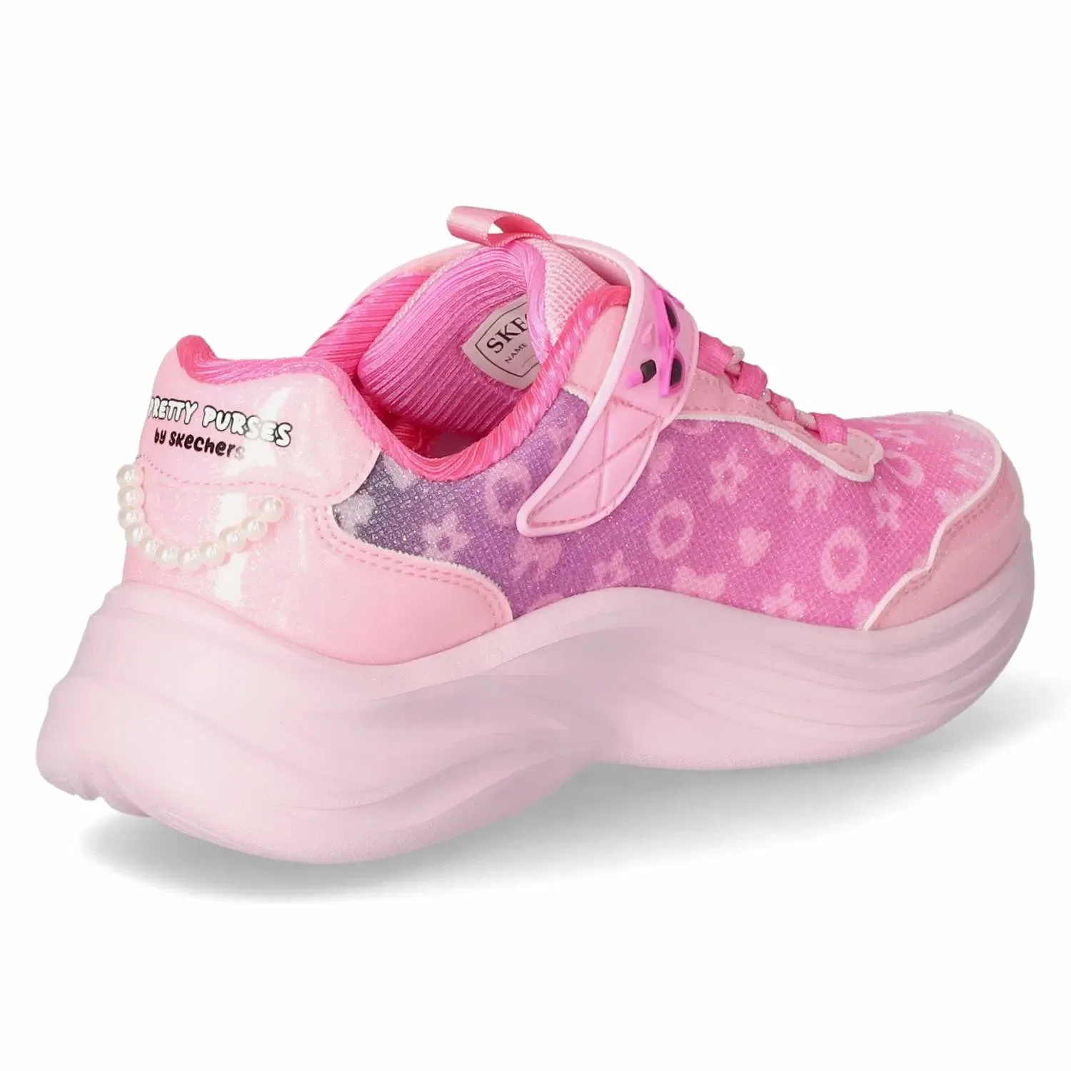 Кроссовки низкие с глиттером Skechers, розовый — фото 4