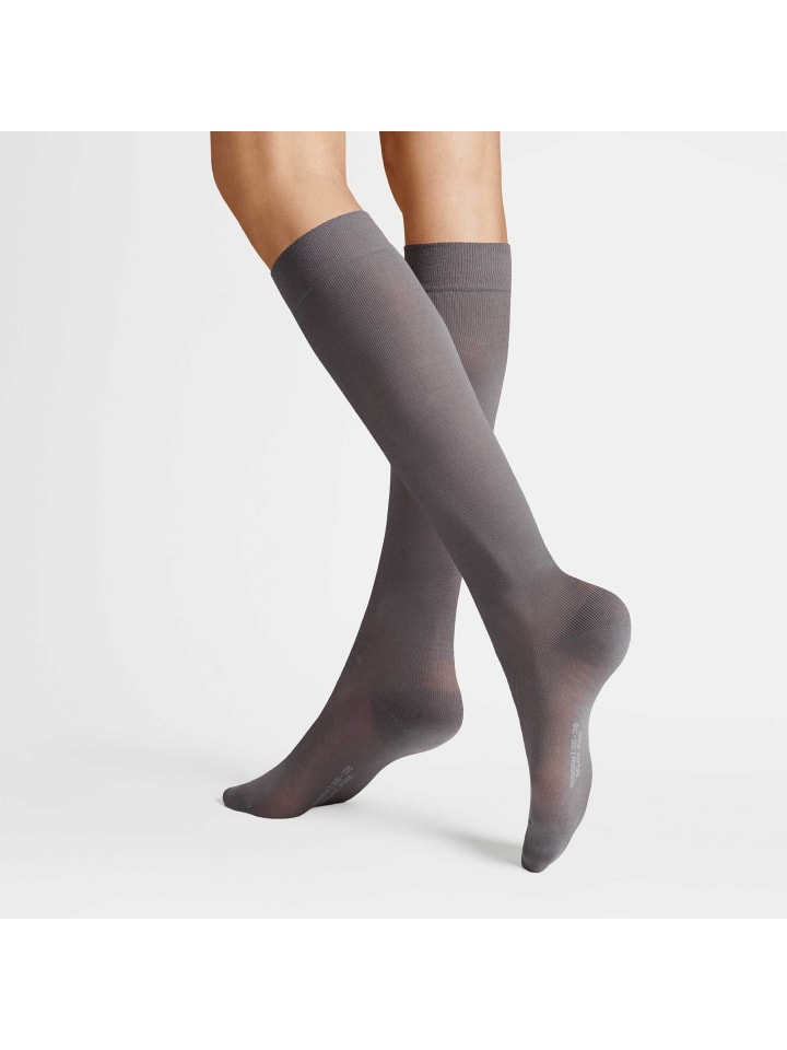 

Hudson Высокие носки Relax Fine с не сдавливающим поясом, серебристого цвета