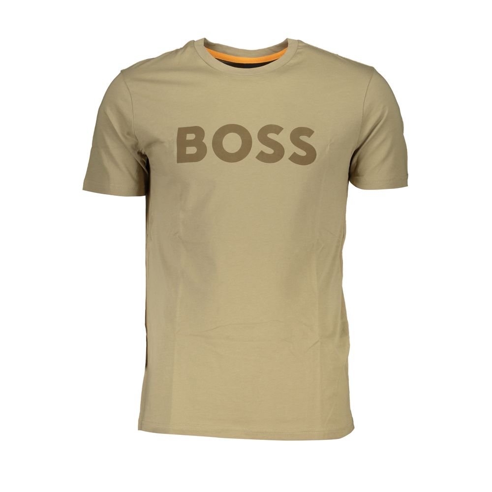 

Коричневая хлопковая мужская футболка Hugo Boss
